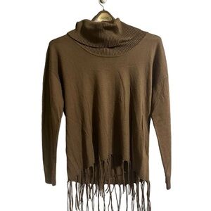 Michael Kors Knit Turtleneck Sweater with Fringe Women’s Size‎ Small